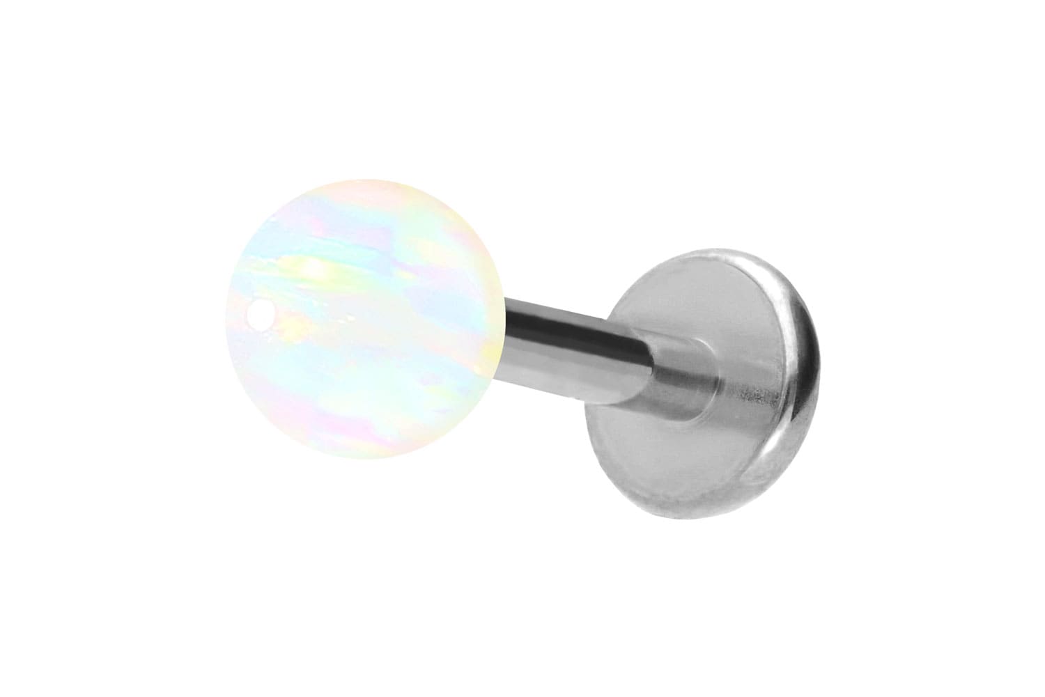 Titan Labret Piercing mit Innengewinde SYNTHETISCHER OPAL